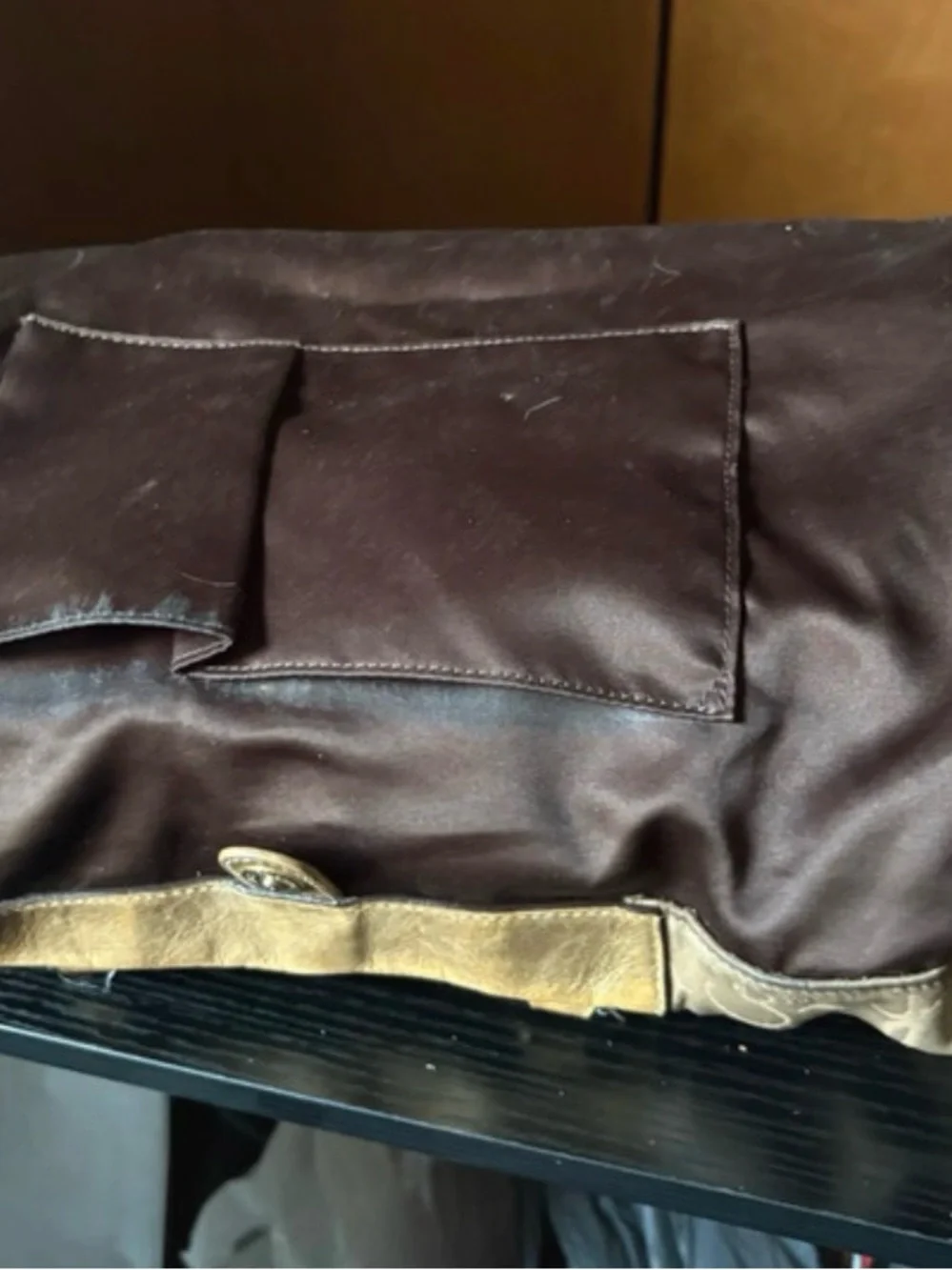 Coach Metallic Taupe Shoulder Bag with Signature Jacquard